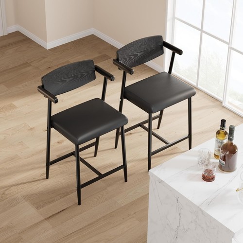 2pcs upholstered bar - upholstered, stools