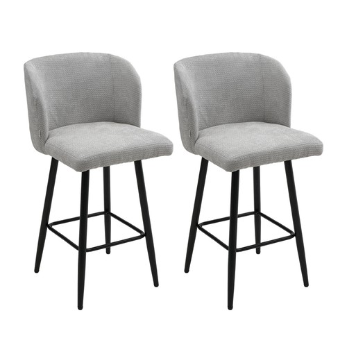 2pcs grey chenille bar - grey, stools