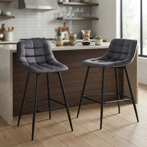 Sturdy velvet bar - velvet, stools
