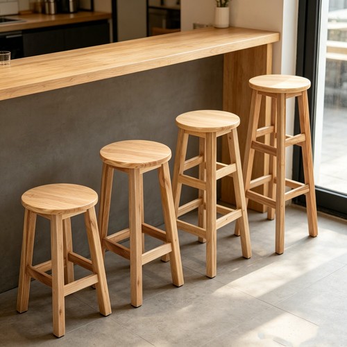 Solid wood bar stool - solid,